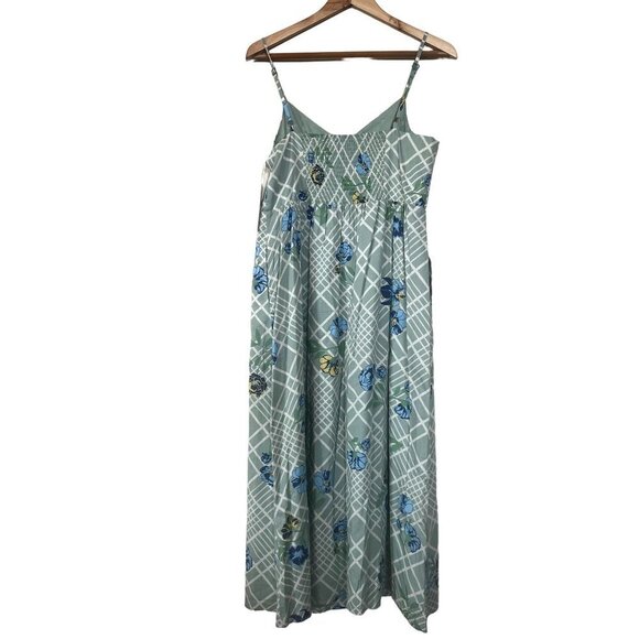 NWT ModCloth Light Green & Blue Floral Maxi Dress L - Picture 11 of 13